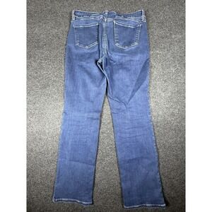 NYDJ Marilyn Straight Jeans Womens 12 Blue Denim Classic Stretch High Rise Slim